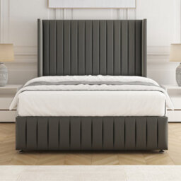 Bsspoke Luna Divan Bed Grey Plush Velvet 54Inch Headboard & Footboard 2 Drawers Footend & No Mattress In 4Ft 4Ft6 5Ft 6Ft - thumbnail 3