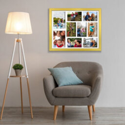 AK Frames 20X16 Gold Sleek Multi Photo Frame With White Mount - Holds 9 Apertures (2X) 7X5, (7X) 6X4 Photos - thumbnail 3