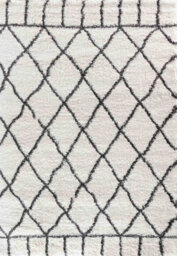 Moroccan Berber Shaggy Rugs Living Room Diamond Design Dark Cream 160X230 Cm - thumbnail 3
