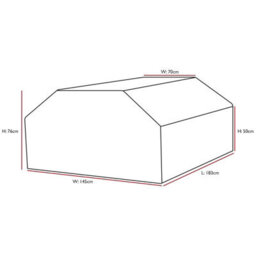 Woodside Green Waterproof Outdoor 8 Seater Square Picnic Table Cover - thumbnail 2