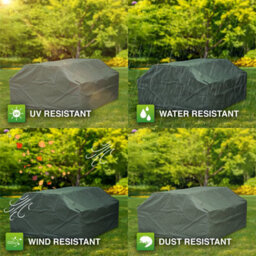 Woodside Green Waterproof Outdoor 8 Seater Square Picnic Table Cover - thumbnail 5