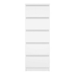 Wyld Haus Budapest 5-Drawer Narrow Gloss White Chest Of Drawers - thumbnail 3