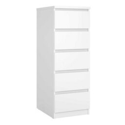 Wyld Haus Budapest 5-Drawer Narrow Gloss White Chest Of Drawers - thumbnail 2