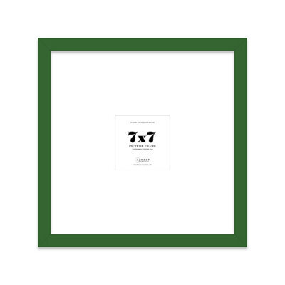 "7X7"" Green Picture Frame - 7X7"" Square Frame With 3X3"" Mount For 7X7""/3X3"" Pictures Art Deco Style Room Decor, 1 Pack" - image 1