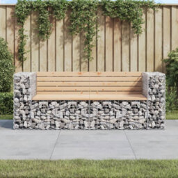 Walplus Garden Bench Gabion Design 184X71X65.5 Cm Solid Wood Pine - thumbnail 1