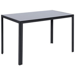 Living And Home Rectangular Glass Dining Table Black 4 Seater For Kitchen Dining Room D 80 Cm X W 120 Cm - thumbnail 4
