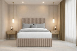 "Nexus Verona Mink Plush Divan Bed Base 4 Drawers With 26"" Strutted Headboard 12"" Footboard 4'6 Double" - thumbnail 3