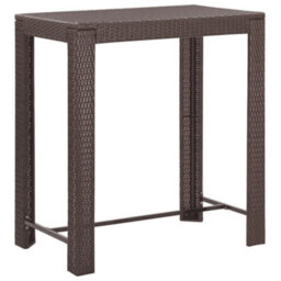 Berkfield 5 Piece Garden Bar Set With Cushions Poly Rattan Brown - thumbnail 6