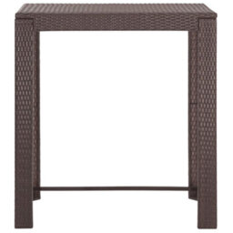 Berkfield 5 Piece Garden Bar Set With Cushions Poly Rattan Brown - thumbnail 7