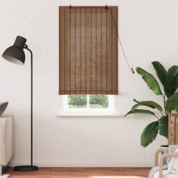 Berkfield Window Blind With Curtains Manual Brown 90 X 220 Cm Bamboo - thumbnail 3