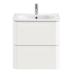 GoodHome Nevado Matt White Wall-Mounted Vanity Unit & Basin Set (W)600mm (H)600mm - thumbnail 2