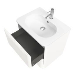 GoodHome Nevado Matt White Wall-Mounted Vanity Unit & Basin Set (W)600mm (H)600mm - thumbnail 4