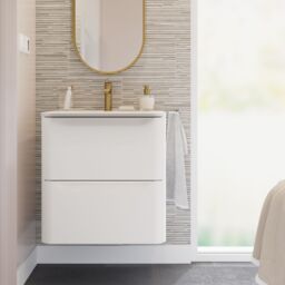 GoodHome Nevado Matt White Wall-Mounted Vanity Unit & Basin Set (W)600mm (H)600mm - thumbnail 6