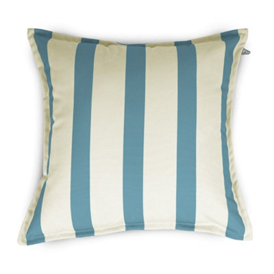 rucomfy Beanbags Rucomfy Indoor Or Outdoor Water Resistant Cushion - 45X45Cm Seafoam Blue Striped Scatter Pillow - image 1