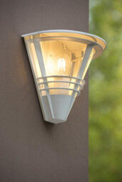 Lucide Livia Modern Wall Light Outdoor - 1Xe27 - Ip44 - White - thumbnail 4