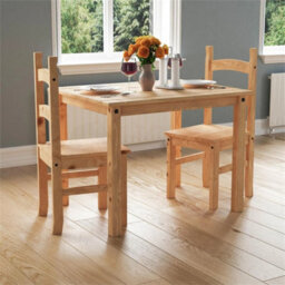 Dining Table And Chairs Set 2 Seater Solid Pine Wax Furniture