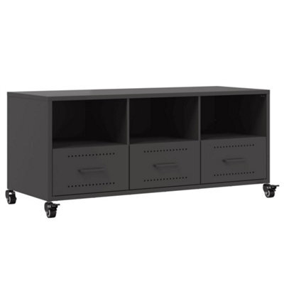 Berkfield Durable Tv Cabinet Black 100.5X39X43.5 Cm Steel - image 1