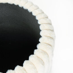 Ohs Ribbed Faux Fur Ottoman Storage Box With Lid Folding Footstool Tub - thumbnail 7