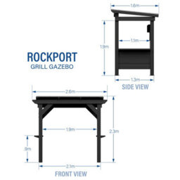 Backyard Discovery Rockport Galvanised Steel Outdoor Bbq/grill Gazebo With Powerport 2.6M X 1.6M (8Ft X 5Ft) - thumbnail 3