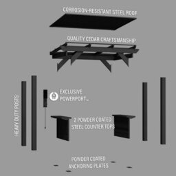 Backyard Discovery Rockport Galvanised Steel Outdoor Bbq/grill Gazebo With Powerport 2.6M X 1.6M (8Ft X 5Ft) - thumbnail 9
