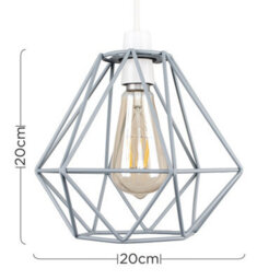 Valuelights Diablo Pair Of Retro Style Grey Metal Basket Cage Ceiling Light Shades And Bulbs (D)21Cm - thumbnail 7