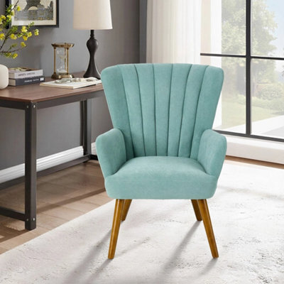 Green Modern Velvet Accent Chair Wing Back Single Sofa Leisure Armchair - image 1