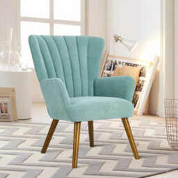 Green Modern Velvet Accent Chair Wing Back Single Sofa Leisure Armchair - thumbnail 3