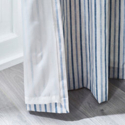Catherine Lansfield Logan Stripe 66X90 Inch Lined Eyelet Curtains Two Panels Blue - thumbnail 4