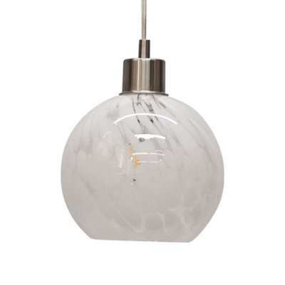 First Choice Lighting Confetti - Glass Globe With Satin Nickel Pendant Fitting - image 1