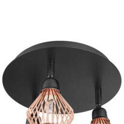 Beliani Industrial 3-Head Adjustable Ceiling Light - Copper Finish, 3-Bulb - thumbnail 4