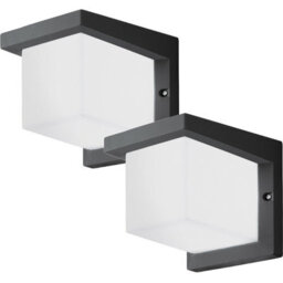 Set Of 2 Ip54 Outdoor Wall Lights - Modern Anthracite 10W Led Lanterns - thumbnail 1