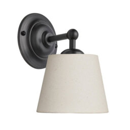 Industville Orlando Empire Wall Light - Light Natural Cotton, Natural Cotton, Pewter Wall Holder