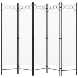 Vidaxl 5-Panel Room Divider White 200X180 Cm Room Dividers