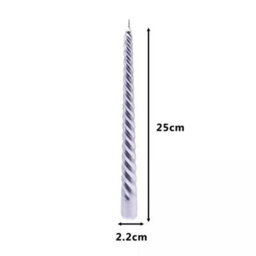 Set Of 4 Silver Twist Taper Candles - thumbnail 2