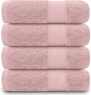 Gc Gaveno Cavailia 4Pk Miami Hand Towel 50X85 Blush Pink Quick Drying & Super Absorbent 700 Gsm Hand Towel Set