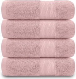 Gc Gaveno Cavailia 4Pk Miami Hand Towel 50X85 Blush Pink Quick Drying & Super Absorbent 700 Gsm Hand Towel Set