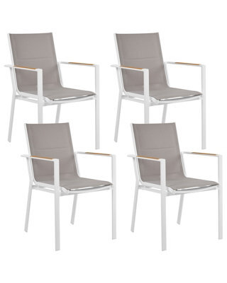 Beliani Set Of 4 Garden Chairs Busseto Metal Grey - image 1