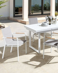 Beliani Set Of 4 Garden Chairs Busseto Metal Grey - thumbnail 4