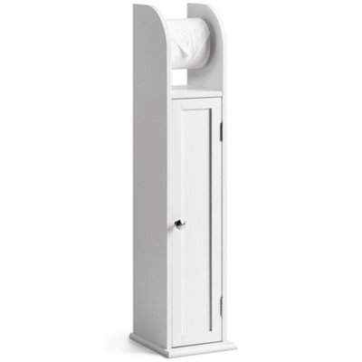Christow White Wood Toilet Roll Holder With Cabinet - image 1