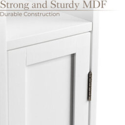 Christow White Wood Toilet Roll Holder With Cabinet - thumbnail 4