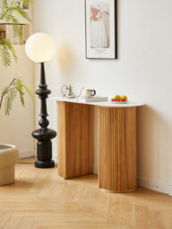 Nordlys Natural Solid Wood And Marble Top Console Sea Side Style Living Room - thumbnail 3