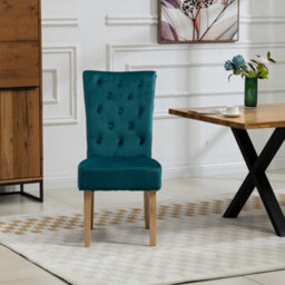 Pienza Velvet Dining Chairs - Set Of 2 - Teal - thumbnail 2