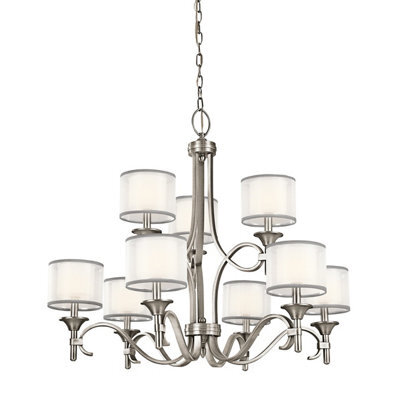 Luminosa Lighting Elstead Lacey 9 Light Chandelier, Antique Pewter, E14 - image 1