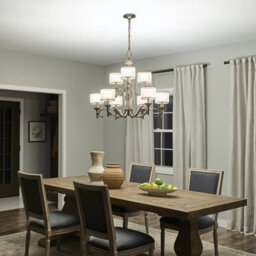 Luminosa Lighting Elstead Lacey 9 Light Chandelier, Antique Pewter, E14 - thumbnail 5