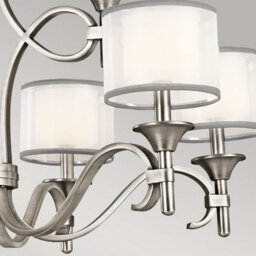 Luminosa Lighting Elstead Lacey 9 Light Chandelier, Antique Pewter, E14 - thumbnail 4
