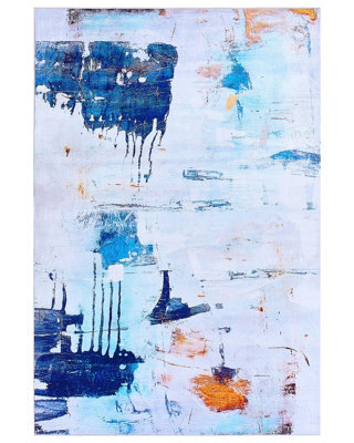 Beliani Multicolour Abstract Paint-Effect Rug 160 X 230 Cm - Modern Low Pile Polyester - image 1