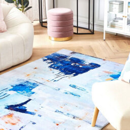 Beliani Multicolour Abstract Paint-Effect Rug 160 X 230 Cm - Modern Low Pile Polyester - thumbnail 2