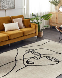 Beliani Rug Nuru Light Beige 140 X 200 Cm Cotton - thumbnail 2