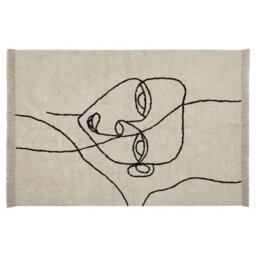 Beliani Rug Nuru Light Beige 140 X 200 Cm Cotton - thumbnail 1