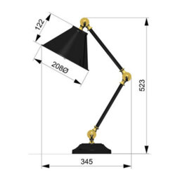 Luminosa Lighting Elstead Provence Element 1 Light Table Lamp Black, Polished Brass, E27 - thumbnail 6